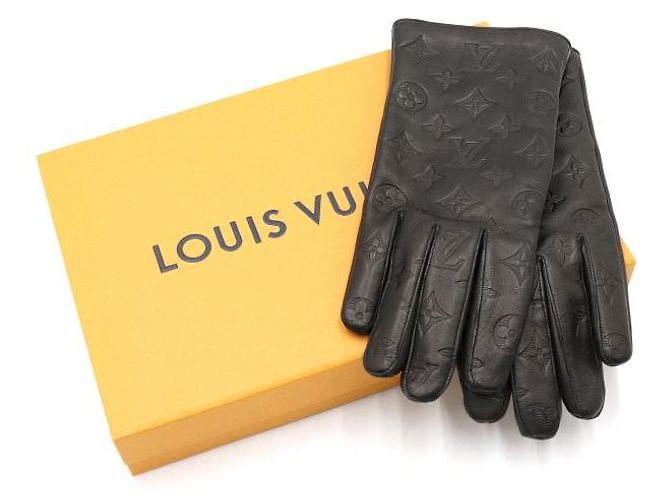 Louis Vuitton Monogram Shadow Handschuhe Lederhandschuhe für Herren Schwarz - Ansicht 7