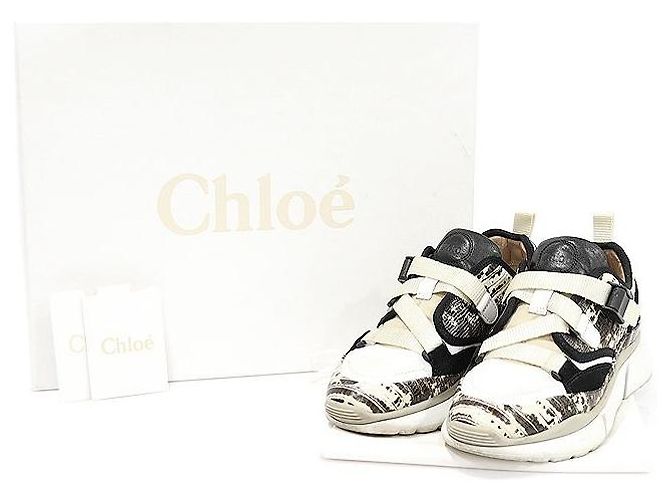 Chloé SONNIE Low Top Damensneaker aus Kalbsleder mit Eidechsenmuster Mehrfarben - Ansicht 2