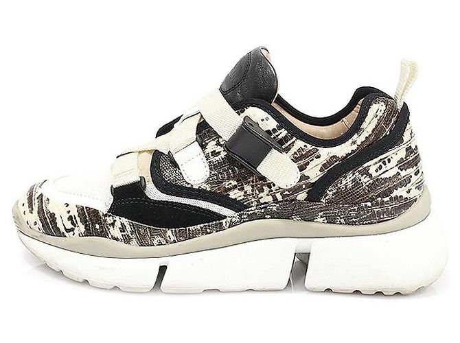 Chloé SONNIE Low Top Damensneaker aus Kalbsleder mit Eidechsenmuster Mehrfarben - Ansicht 4