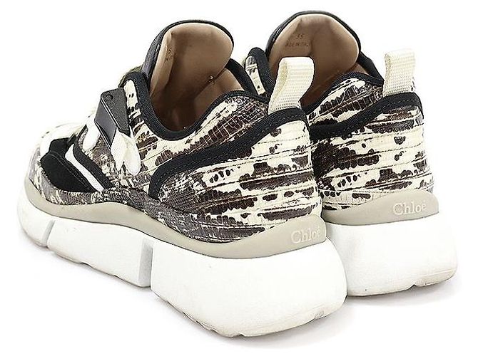 Chloé SONNIE Low Top Damensneaker aus Kalbsleder mit Eidechsenmuster Mehrfarben - Ansicht 5