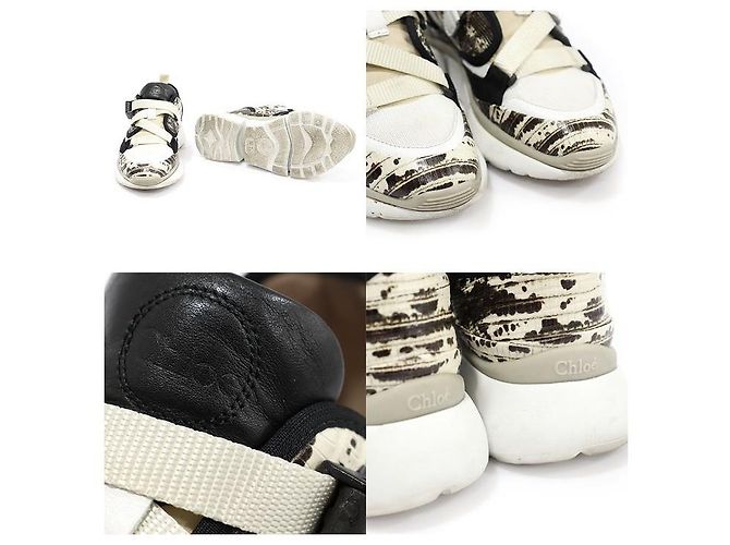 Chloé SONNIE Low Top Damensneaker aus Kalbsleder mit Eidechsenmuster Mehrfarben - Ansicht 6