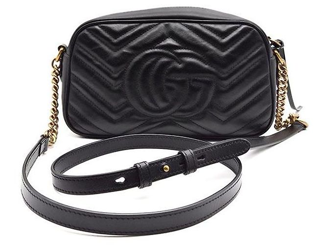 Gucci Borsa a tracolla Matelassé Marmont Nero - vista 3