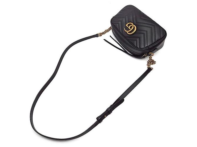 Gucci Borsa a tracolla Matelassé Marmont Nero - vista 4