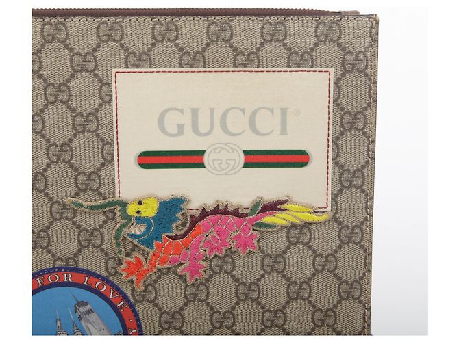 Gucci Borsa a tracolla GG Supreme Canvas con patch Courier Multicolore - vista 2