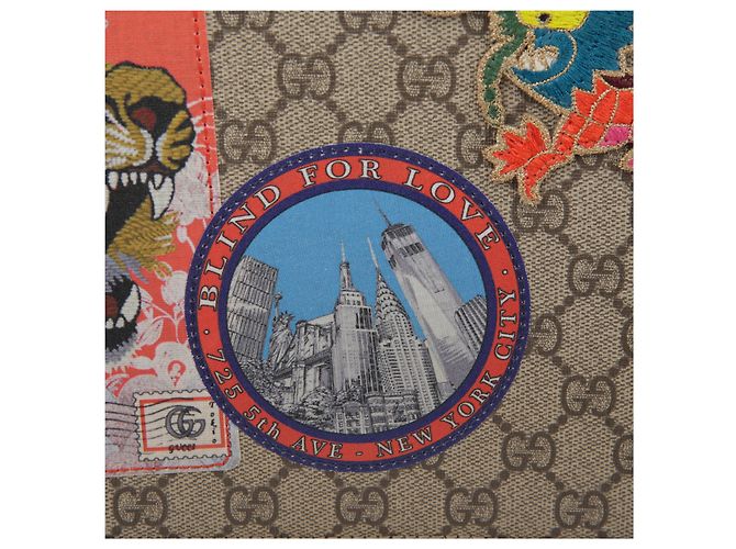 Gucci Borsa a tracolla GG Supreme Canvas con patch Courier Multicolore - vista 4