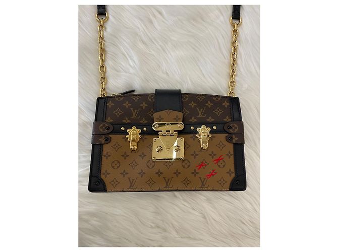 Louis Vuitton Bolso de hombro Monogram Reverse Malletage Trunk Naranja - vista 4