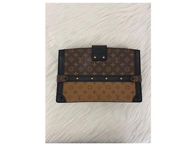 Louis Vuitton Bolso de hombro Monogram Reverse Malletage Trunk Naranja - vista 5