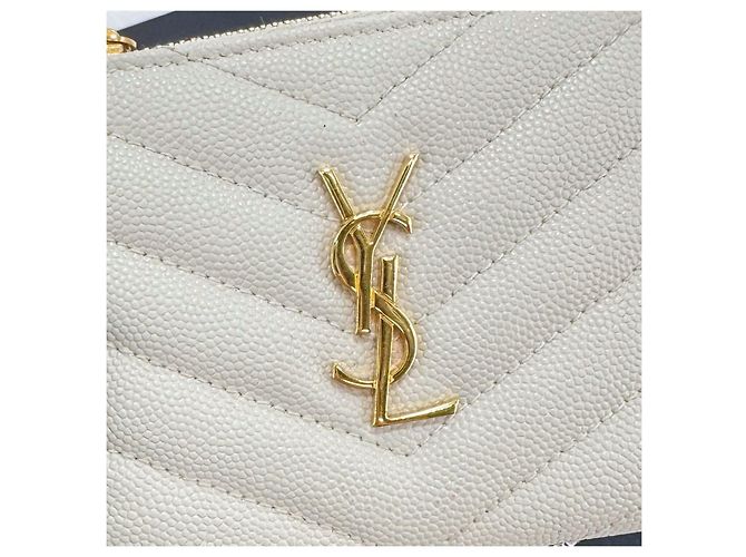 Saint Laurent Portafoglio con zip Monogram da donna Bianco - vista 4