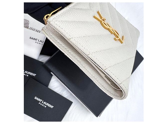 Saint Laurent Portafoglio con zip Monogram da donna Bianco - vista 5