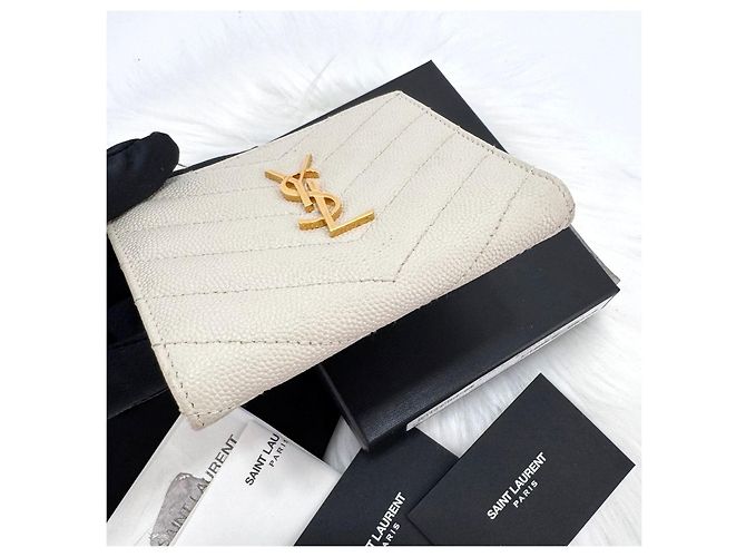Saint Laurent Portafoglio con zip Monogram da donna Bianco - vista 6