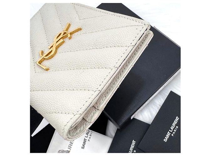 Saint Laurent Portafoglio con zip Monogram da donna Bianco - vista 7