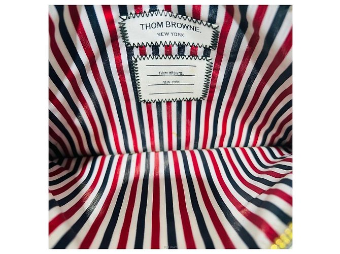 Pochette à rayures Thom Browne Taille Medium Noir - vue 4