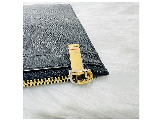 Pochette à rayures Thom Browne Taille Medium Noir - vue 7