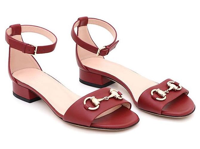 Gucci Riemchen-Sandalen mit Horsebit Rot - Ansicht 3