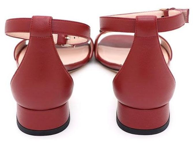 Gucci Riemchen-Sandalen mit Horsebit Rot - Ansicht 4