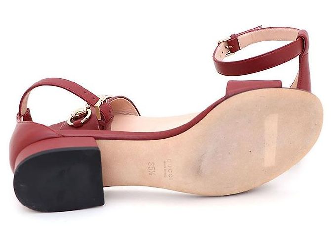 Gucci Riemchen-Sandalen mit Horsebit Rot - Ansicht 5
