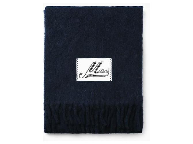 Marni Bufanda de alpaca con flecos Negro - vista 2