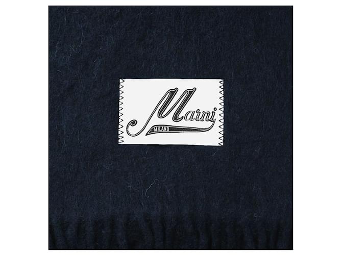 Marni Bufanda de alpaca con flecos Negro - vista 7