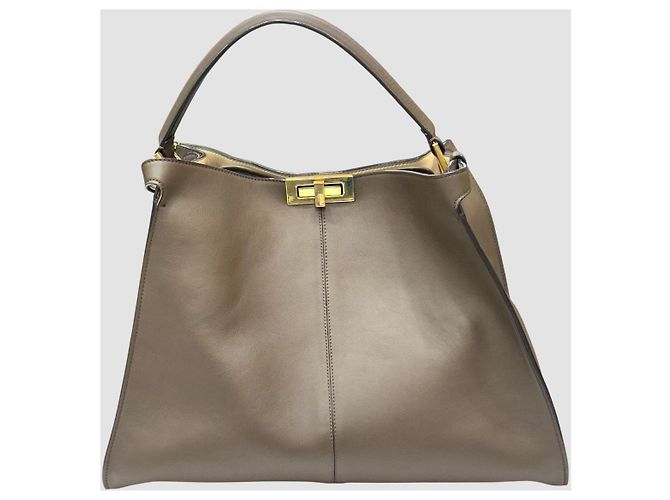 Fendi Borsa Tote Peekaboo X-Lite Medium Marrone - vista 2