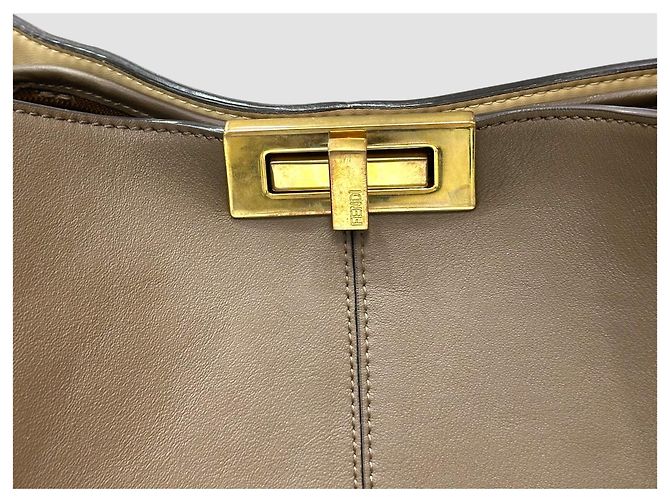 Fendi Borsa Tote Peekaboo X-Lite Medium Marrone - vista 4