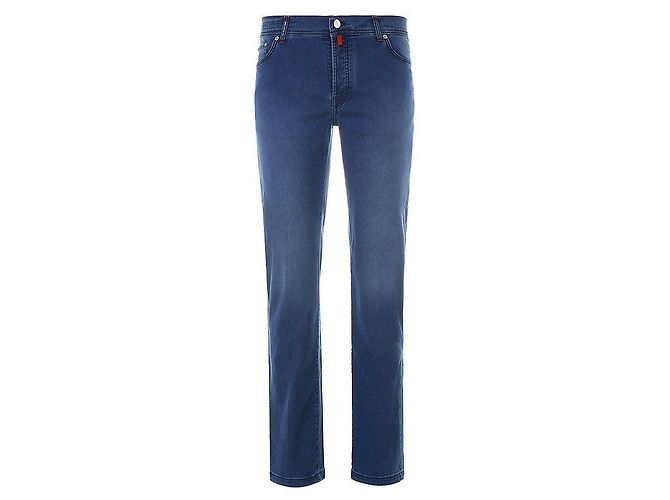 Kiton Logo Tab Medium Wash Denim Pants Blue - view 3