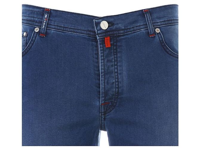 Kiton Logo Tab Medium Wash Denim Pants Blue - view 8