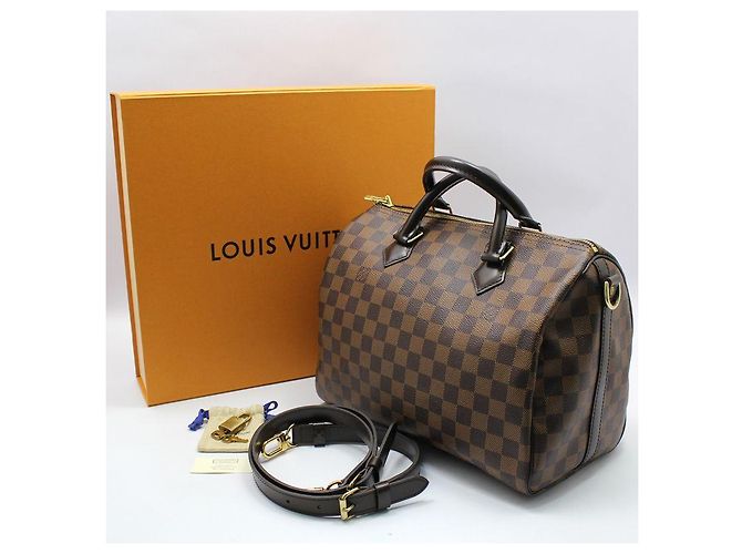 Louis Vuitton Damier Ebene New Bandoulière Speedy Shoulder Bag Marrone - vista 2