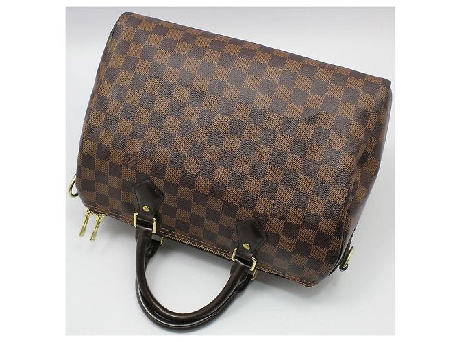 Louis Vuitton Damier Ebene New Bandoulière Speedy Shoulder Bag Marrone - vista 3