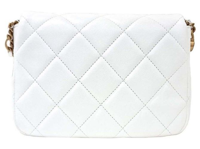 Chanel La mia mini borsa a tracolla decorata con perle perfette Bianco - vista 3
