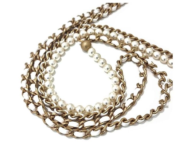 Chanel La mia mini borsa a tracolla decorata con perle perfette Bianco - vista 8