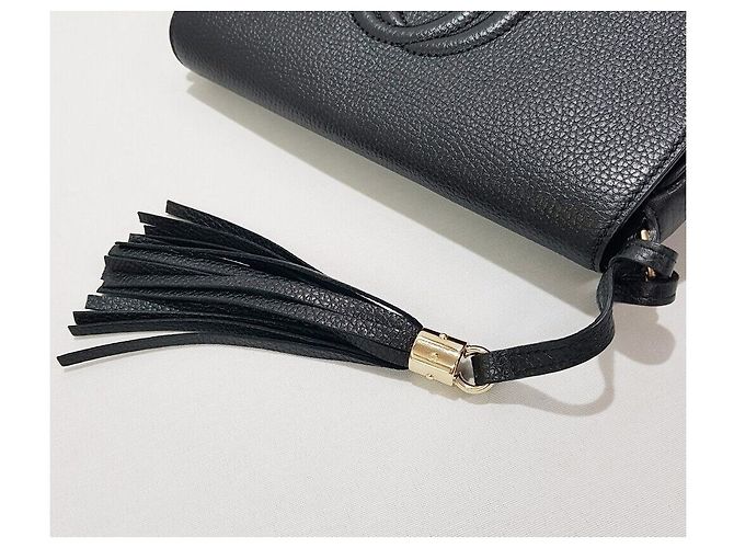 Gucci Borsa a tracolla Soho con nappa e catena Nero - vista 4