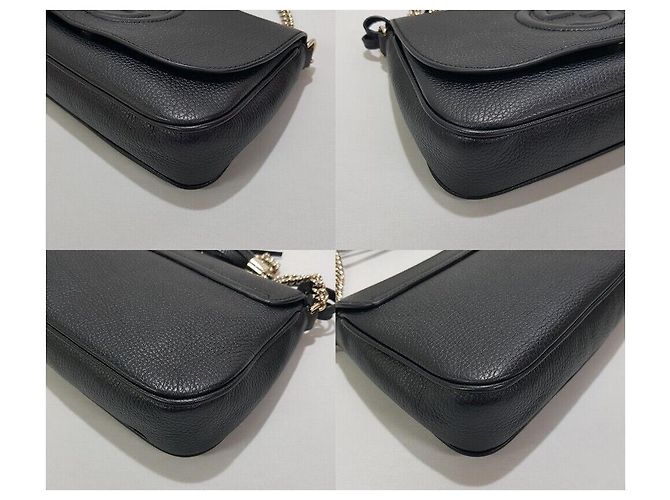 Gucci Borsa a tracolla Soho con nappa e catena Nero - vista 7