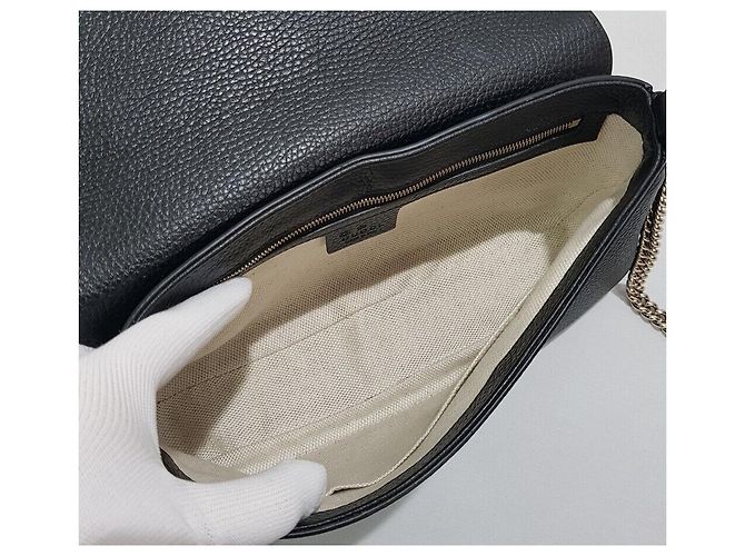 Gucci Borsa a tracolla Soho con nappa e catena Nero - vista 8
