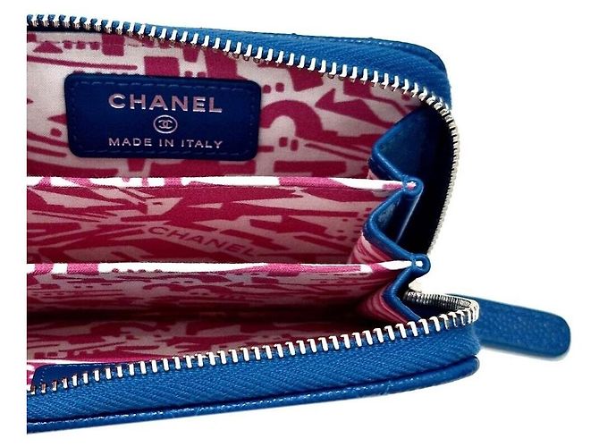 Chanel Tarjetero Caviar Azul - vista 3