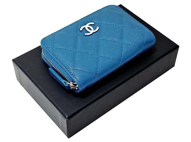 Chanel Tarjetero Caviar Azul - vista 7