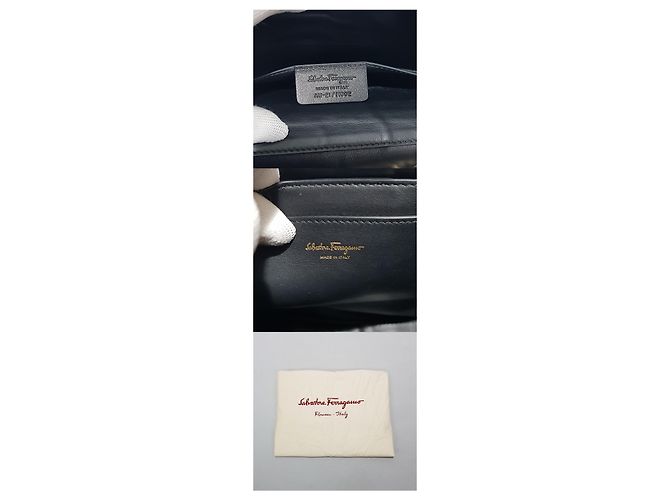 Salvatore Ferragamo Borsa Gancini Flap Medium Nero - vista 10