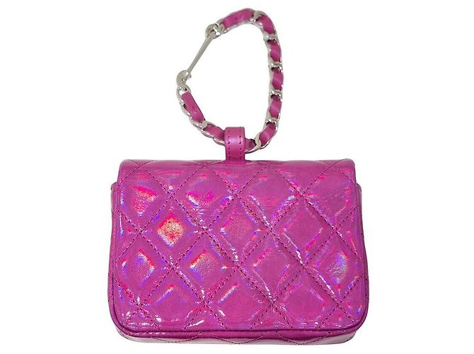 Chanel Kartenetui mit Metallhaken Lila - Ansicht 2
