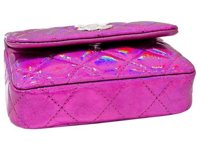 Chanel Kartenetui mit Metallhaken Lila - Ansicht 6