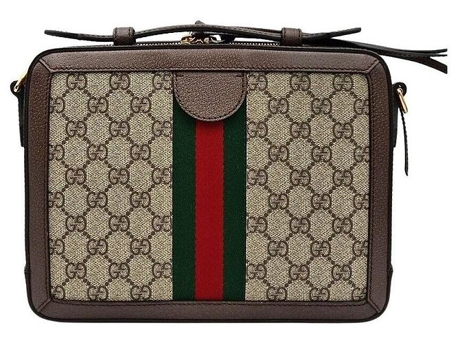 Gucci Borsa a tracolla Ophidia GG piccola Marrone - vista 2