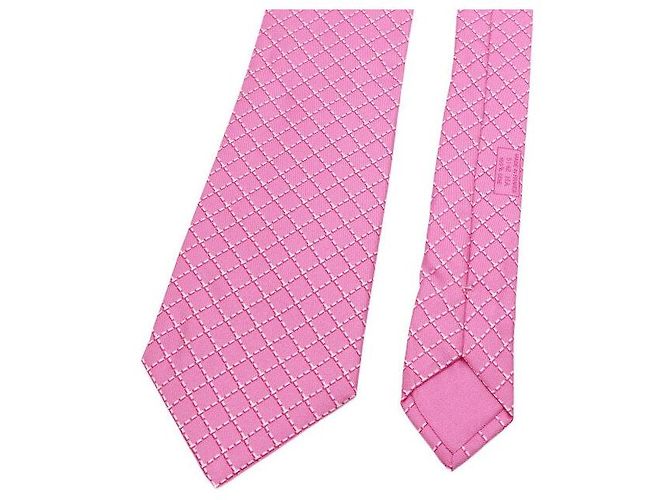 Hermès Pink Quilted Silk Tie - view 3