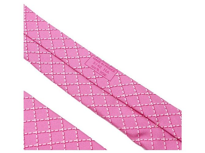 Hermès Pink Quilted Silk Tie - view 4