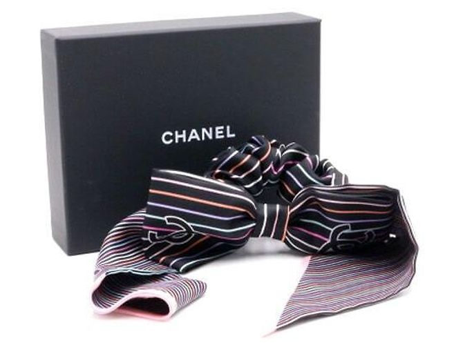 Chanel Fermaglio per capelli in nastro di seta multicolore da donna - vista 5
