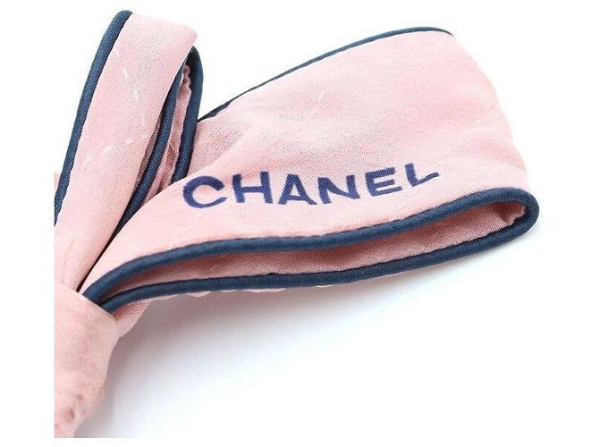 Chanel Scrunchie de cinta de seda para mujer, diadema de temporada Roja - vista 4