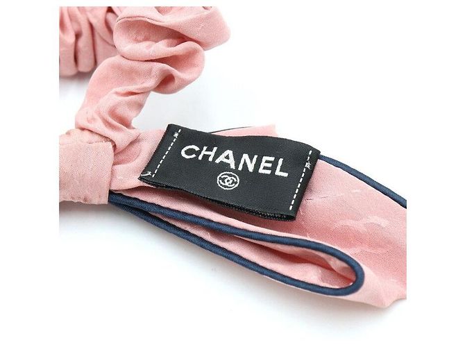 Chanel Scrunchie de cinta de seda para mujer, diadema de temporada Roja - vista 5