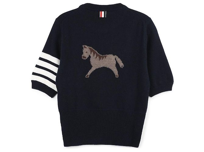 Thom Browne Punto intarsia de manga corta Azul - vista 4