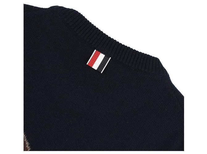 Thom Browne Punto intarsia de manga corta Azul - vista 9