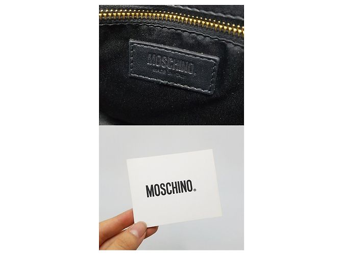 Moschino Borsa a tracolla con catena dorata Nero - vista 10