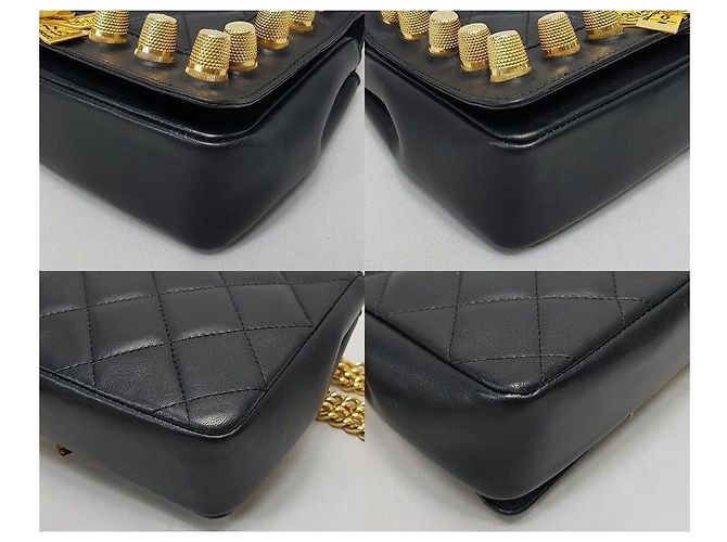 Moschino Borsa a tracolla con catena dorata Nero - vista 8