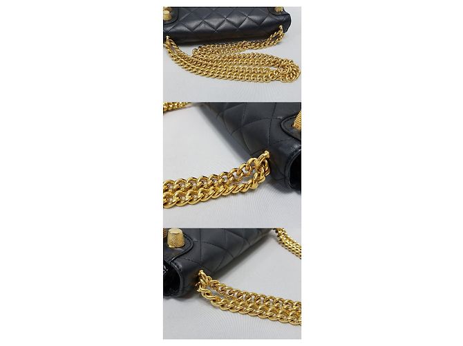Moschino Borsa a tracolla con catena dorata Nero - vista 9