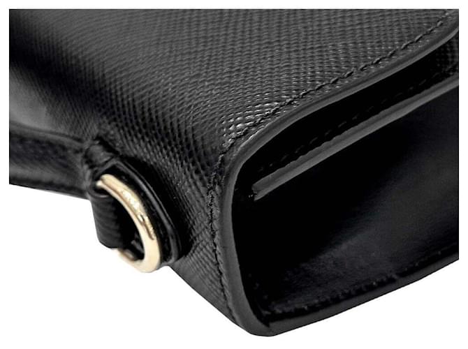 Prada Borsa a tracolla in Saffiano monocromatica Nero - vista 5